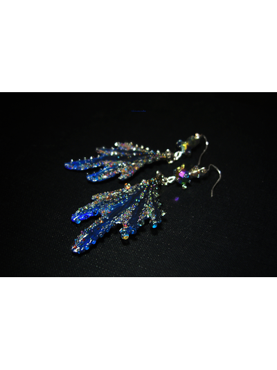 &quot;Звёздный ноктюрн&quot;, длинные серьги с крыльями настоящей феи