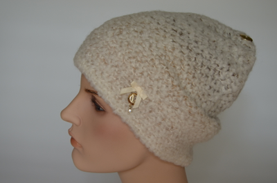 Шапка белая из альпака женская Vizio Италия 7007 CY