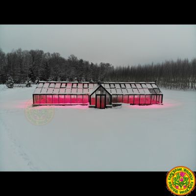 Зимняя английская теплица с холлом АГАТА размером 5500 х 11000 мм