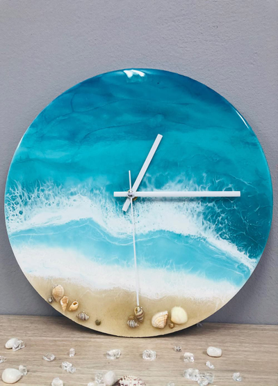Часы из эпоксидной смолы "Море" - 1