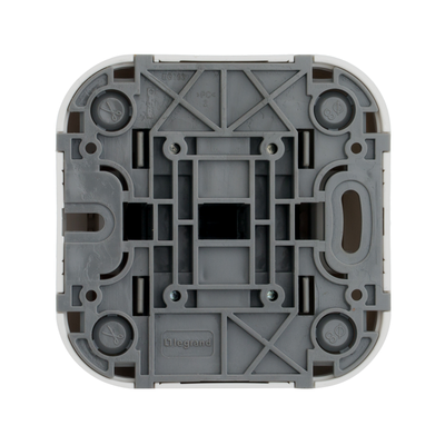 Legrand 782202 Quteo, Выключатель двухклавишный, 10А, IP20, белый сзади