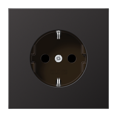 Розетка с заземлением 16А 250V со шторками, dark - LS - Jung AL1520KID