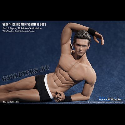 Супер-подвижное бесшовное мужское тело (телоид) PL2016-M33 1/6 Super Flexible Seamless Male Figure Body Steel Skeleton - PHICEN