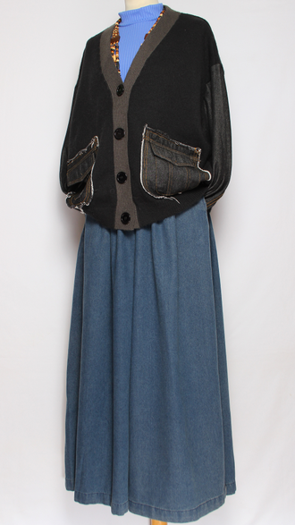 ЖАКЕТ "Крупная вязка " чёрный до р.52