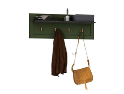 Прихожая Прованс - Вешалка Ясень Анкор тёмный/Зелёный Дип