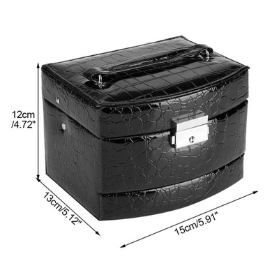 Шкатулка трехярусная автоматическая для ювелирных украшений, 15х13х12см (5 цветов)