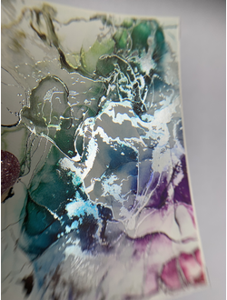 Слайдеры фольгированная акварель Alcohol Ink NF-014 SILVER
