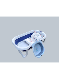 Ванночка детская складная с матрасом + ПОДАРОК (цвет: #СИНИЙ) рекомендовано: для интернет магазинов и маркет-плейсов