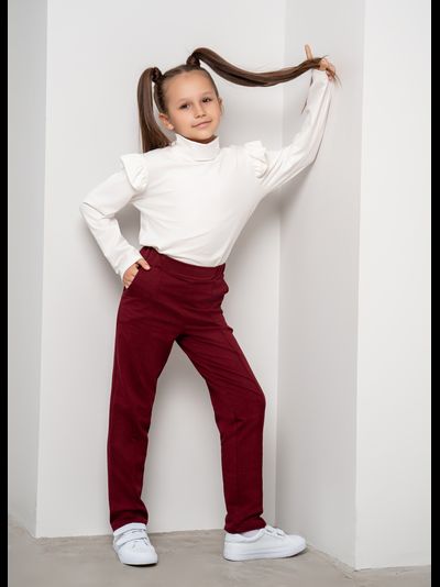 Брюки трикотажные бордо