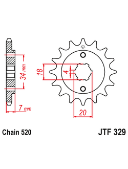 Звезда ведущая JT JTF329.15 (JTF329-15) (F329-15) для Honda
