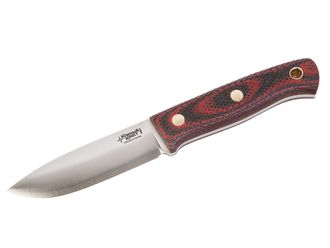 Нож Ягд с линзой сталь N690 красно-черная микарта