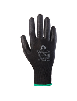 Перчатки защитные из полиэфира с полиуретановым покрытием Jeta Safety JP011b черные