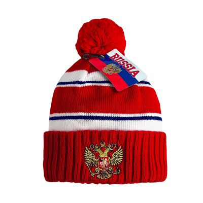 Шапка РОССИЯ красно-белая 12687