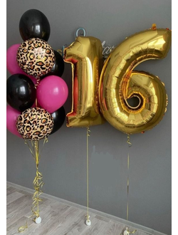 Набор шаров с гелием "С днем рождения! 16"