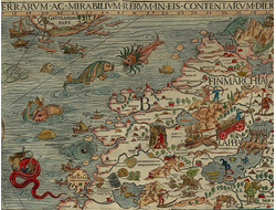 Картина обогреватель, фото старинной Карты Лапландии 1539