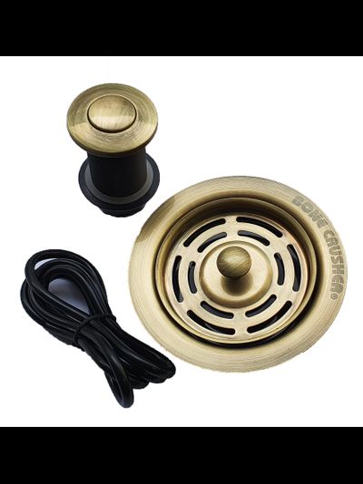 Кнопка для измельчителя  в цвете "античная латунь"