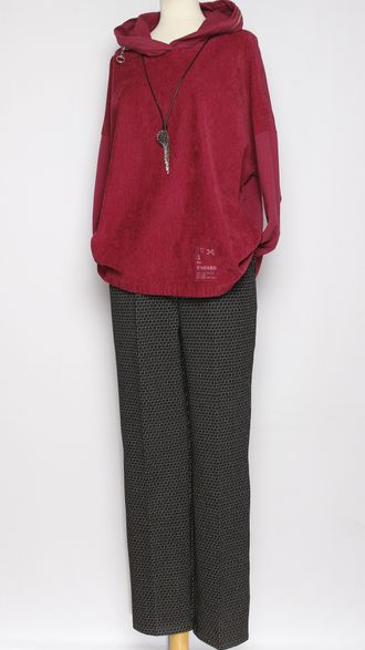 Рубашка "Вельветовая капюшон" малина р.48-52