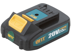 Батарея аккумуляторная 20 В, Li-Ion, 2,0 Ач, 0,4 кг, индикатор заряда, коробка FIT, 79935