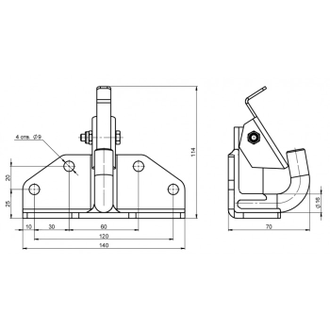 Фаркоп/Прицепной крюк для снегохода YAMAHA TM 100205T (223014Т)