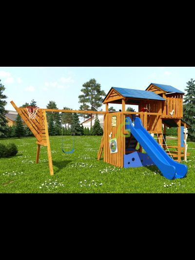 Детская деревянная площадка "IgraGrad Домик 3" для общественных мест фото