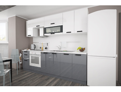 Композиция модульной Кухни Аляска Белый лёд/Серый лёд