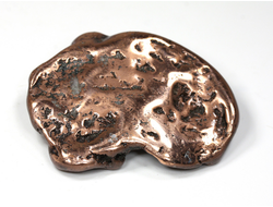 Медь полированная с одной стороны, коллекционный образец, США (49*38*15 мм, вес: 68 г) №25679