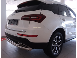 Защита заднего бампера двойная d60/42 для Zotye Coupa (2018-...)