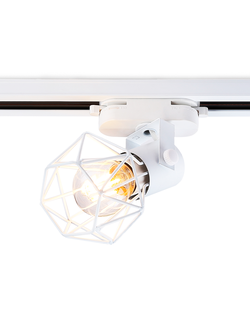 Трековый однофазный светильник со сменной лампой GL 5001 WH белый E27 max 40W D92*163