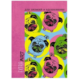 Блокнот в линейку Канц-Эксмо, А5-, 96 листов (разноцветные мопсы)