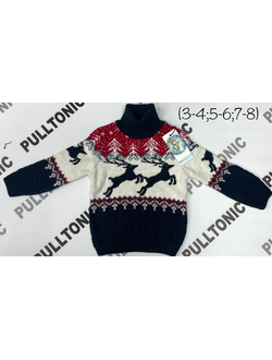 Детский свитер Олени в лесу 04