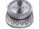 Чайник KITFORT КТ-618, 1,7 л, 2200 Вт, закрытый нагревательный элемент, 4 режима нагрева, стекло, серебристый, KT-618