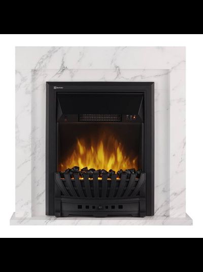 Каминокомплект:Очаг Electrolux EFP/P-1020LS, портал Simple Classic белый мрамор
