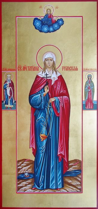 Татиана (Татьяна) Римская, Святая мученица. Рукописная мерная икона.