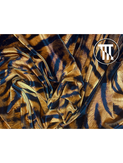лоскут бархат-стрейч принт амурский тигр (светлый) 95 см