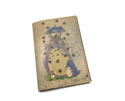 Обложка на паспорт с принтом "Тоторо под зонтиком"
