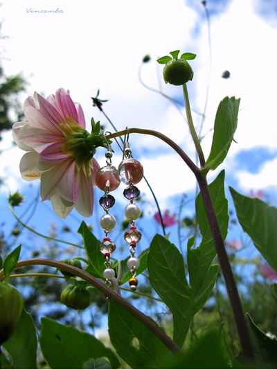 Красивые длинные серьги "Хрустальная роса"