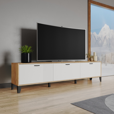 ТВМ-9 Тумба под ТВ Дуб Крафт Золотой/Карбон Фарфор