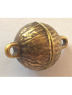 Магнитные застежки, шарик 12 мм бронза с тиснением