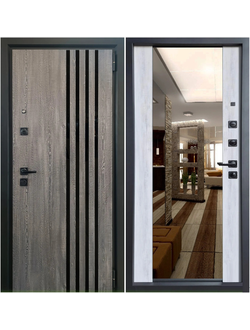 STEEL ART (СТИЛ АРТ) МЕЛИТОПОЛЬ. МОДЕЛЬ 285. УГОЛЬ + ВЕРТИКАЛЬНЫЕ ВСТАВКИ / ГРАФ + ЗЕРКАЛО.