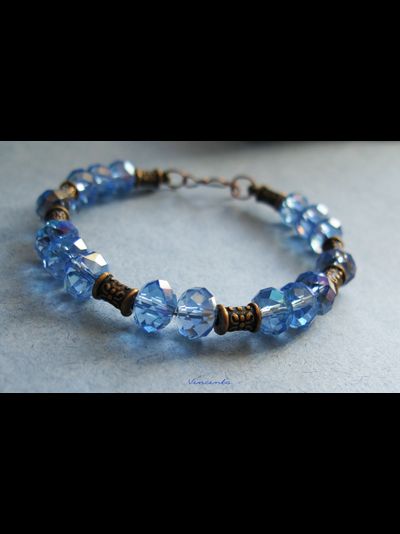 Браслет в греческом стиле с голубыми кристаллами "Афродита"