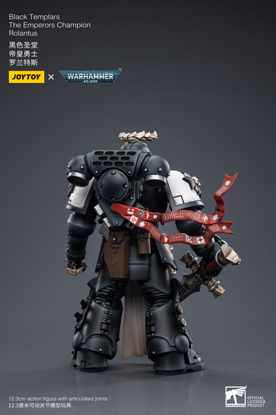 Чемпион Черных Храмовников (Warhammer 40k) - КОЛЛЕКЦИОННАЯ ФИГУРКА 1/18 Black Templars The Emperors Champion Rolantus (JT7585) - JOYTOY