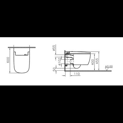 Интеллектуальный подвесной унитаз Vitra V-Care Basic, 5674B003-6193