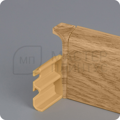Плинтус из дюрополимера Comfort Classic 80 дуб имперский с внутренним углом
