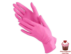 Перчатки нитрил/винил розовые, 100 шт (размер M)
