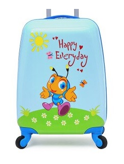 Детский чемодан Пчёлка голубой