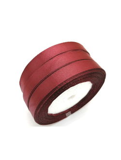 Лента атласная 12 мм, цвет темно темно красный арт. 48