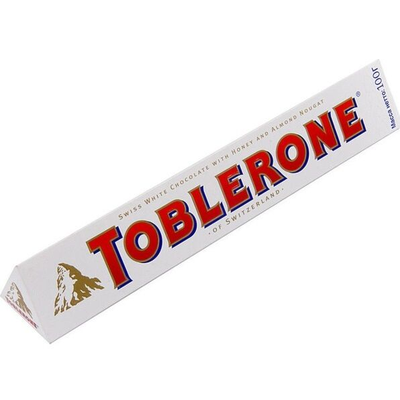 Белый молочный шоколад Toblerone White с медово-миндальной нугой (Швейцария), 100 г