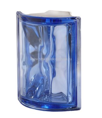 Угловой стеклоблок голубой Vetroarredo (Италия), Металлизированный, Blu ANGOLARE O MET