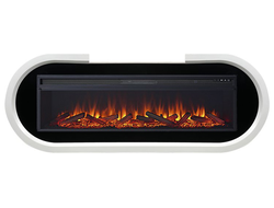 Линейный электрокамин Soho белый с черным с очагом Vision 60 LOG LED