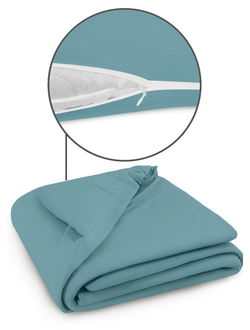 Пододеяльник Cleo трикотажный на молнии 172х205 100% хлопок (голубая ель) 172/18